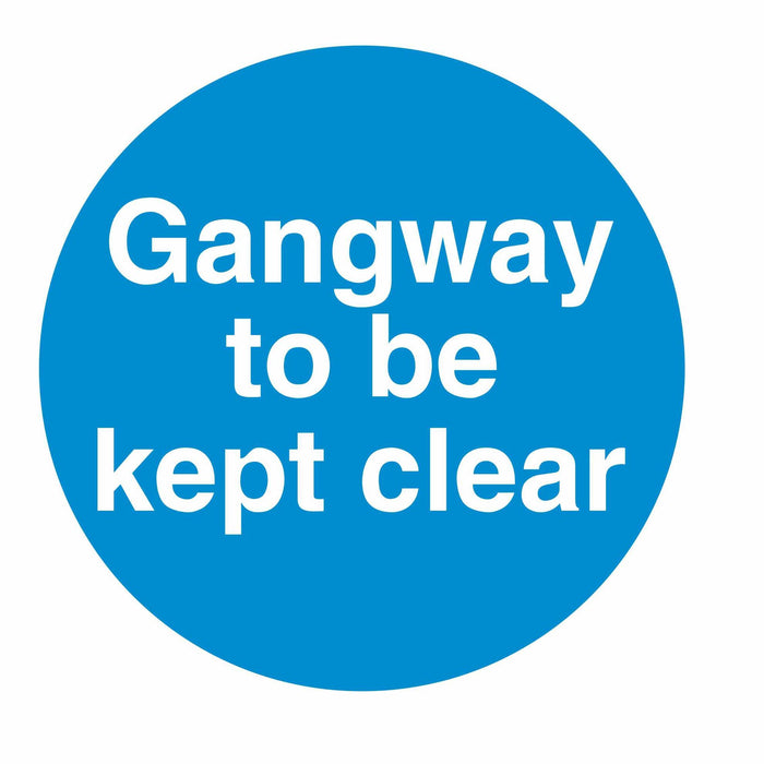 GANGWAY TO BE KEPT CLEAR - SELF ADHESIVE STICKER