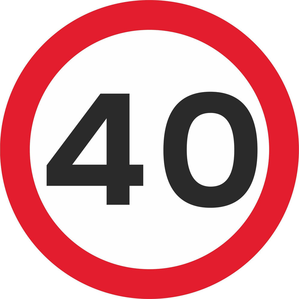 40 mph Maximum Speed - Road Traffic Sign