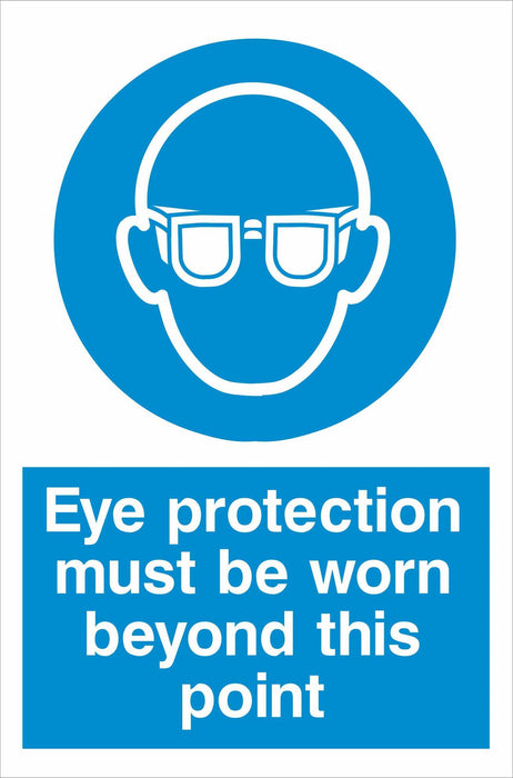Eye protection must be worn beyond this point