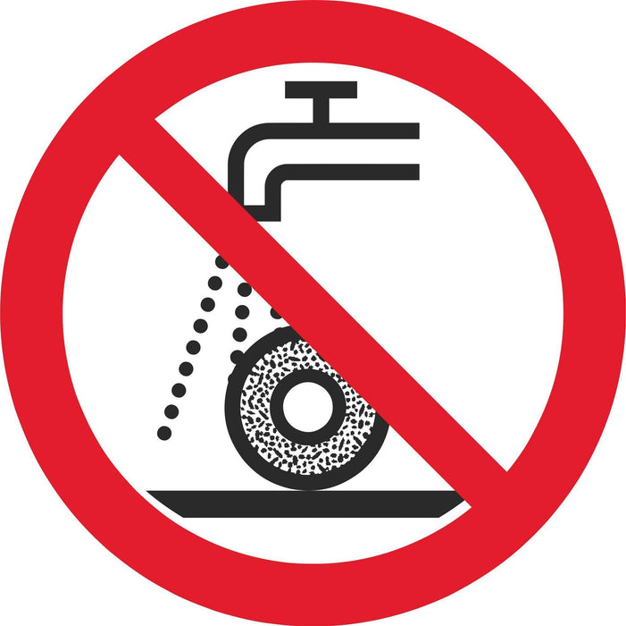 Do not use for wet grinding - Symbol sticker sheet