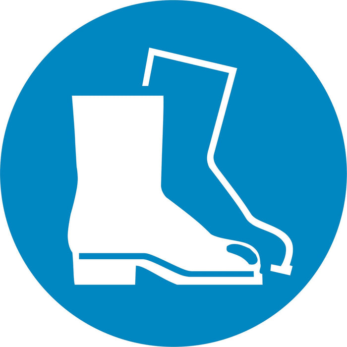Wear safety footwear - Symbol sticker sheet supplied as per image shown