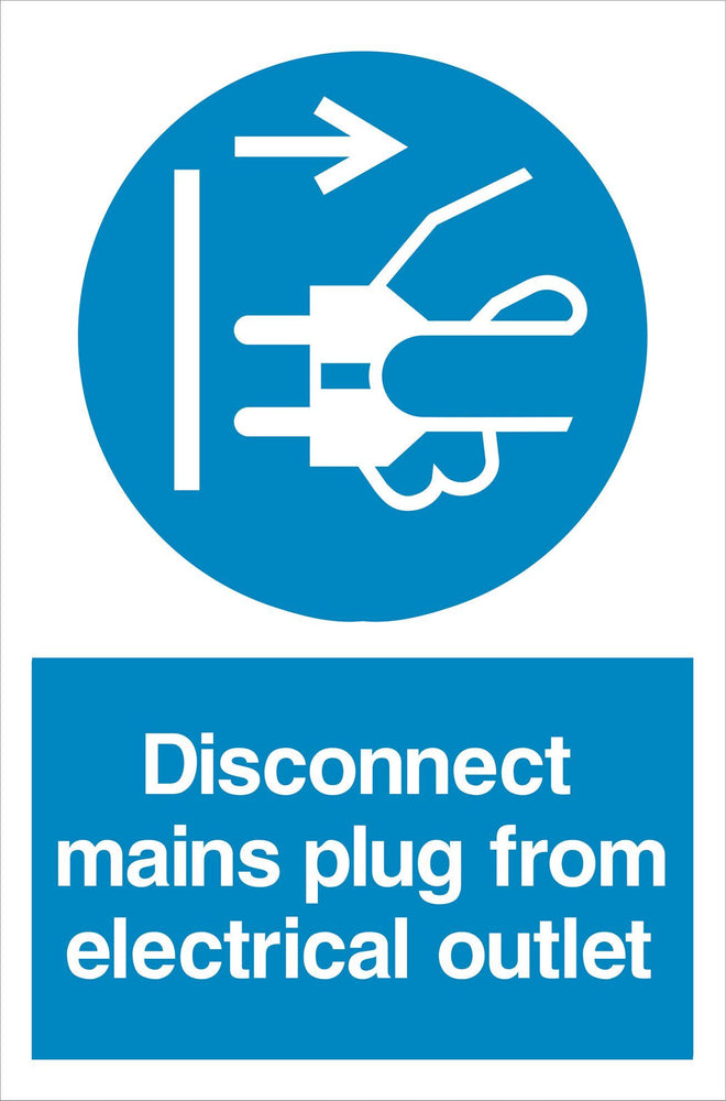 Disconnect mains plug from electrical outlet