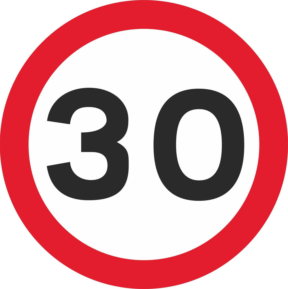 30 mph Maximum Speed - Road Traffic Sign