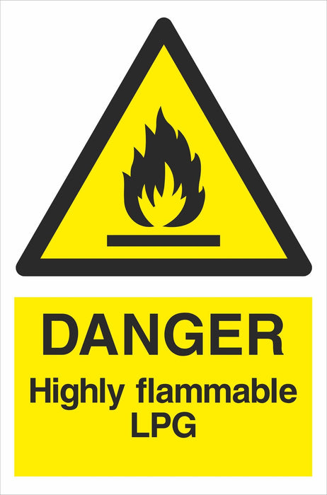 DANGER Highly flammable LPG