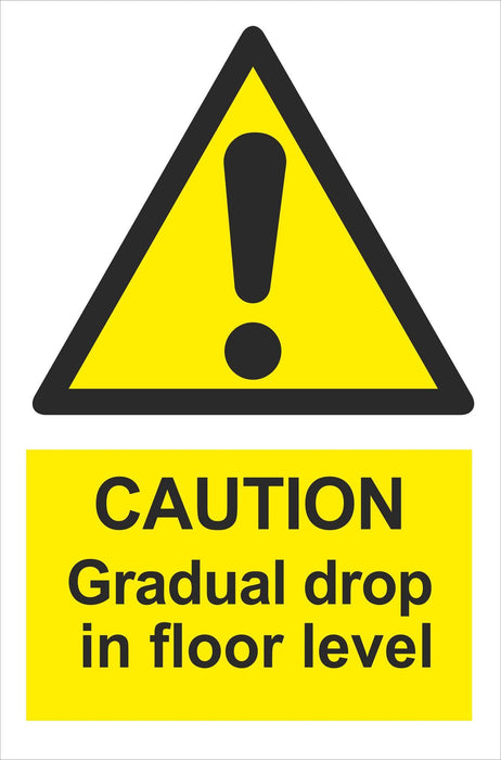 CAUTION Gradual drop in floor level