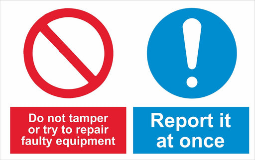 Do not tamper or try to repair faulty equipment