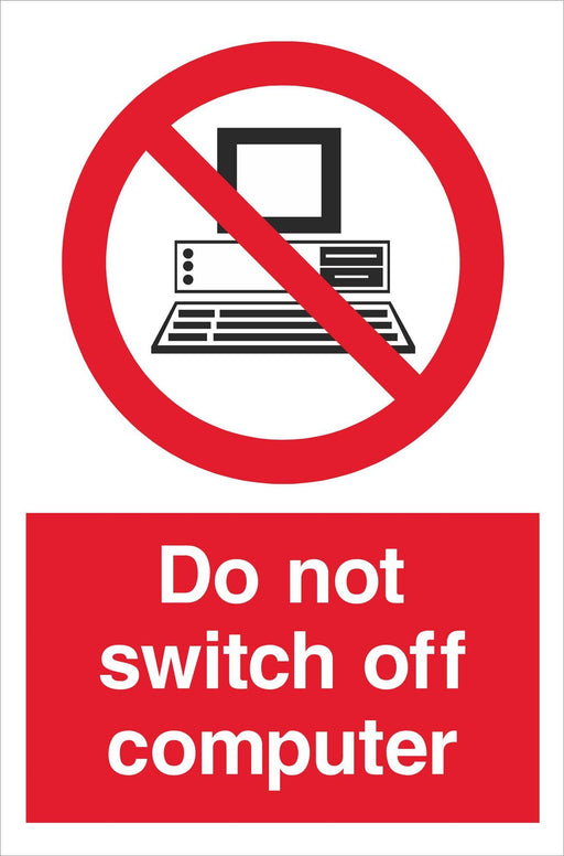 Do not switch off computer
