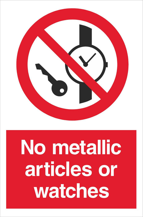 No metallic articles or watches