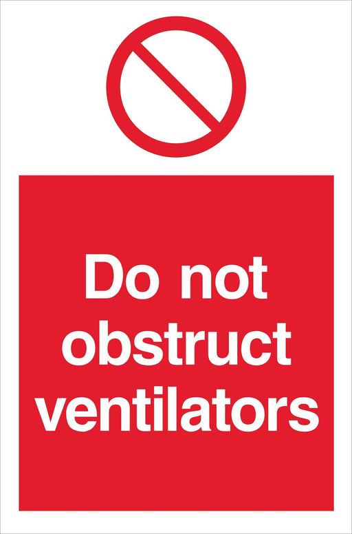 Do not obstruct ventilators