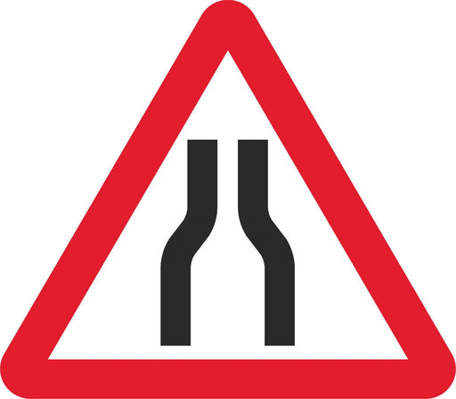 Road Narrows on Both Sides - Road Traffic Sign