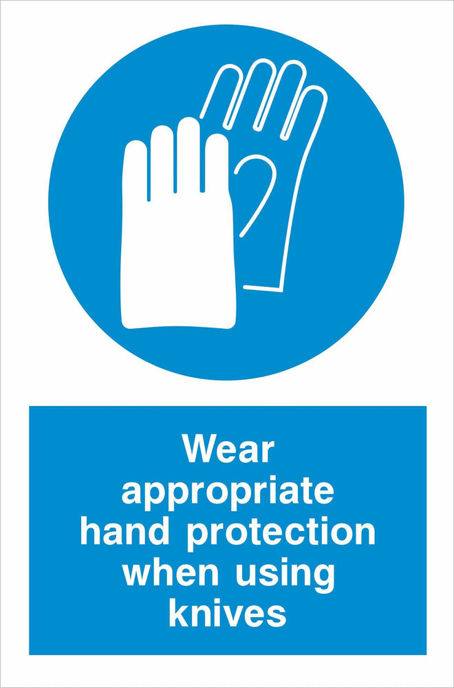 Wear appropriate hand protection when using knives