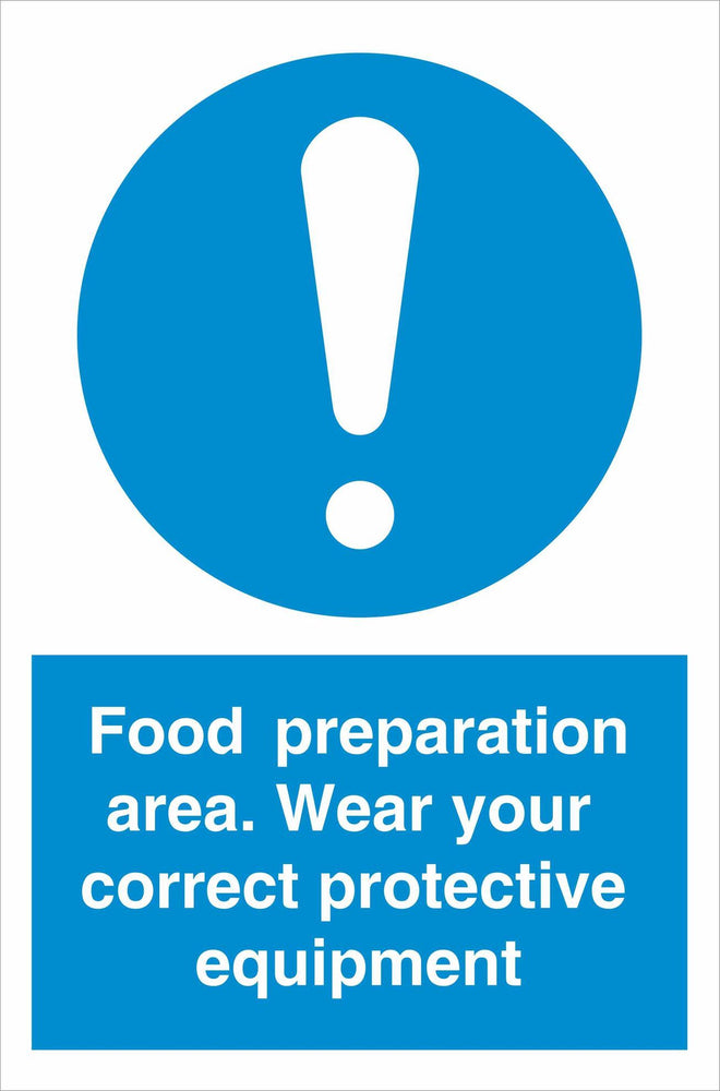 Food preparation area. Wear your correct protective equipment