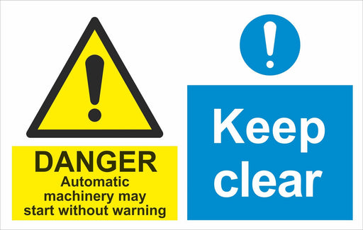DANGER Automatic machinery may start without warning