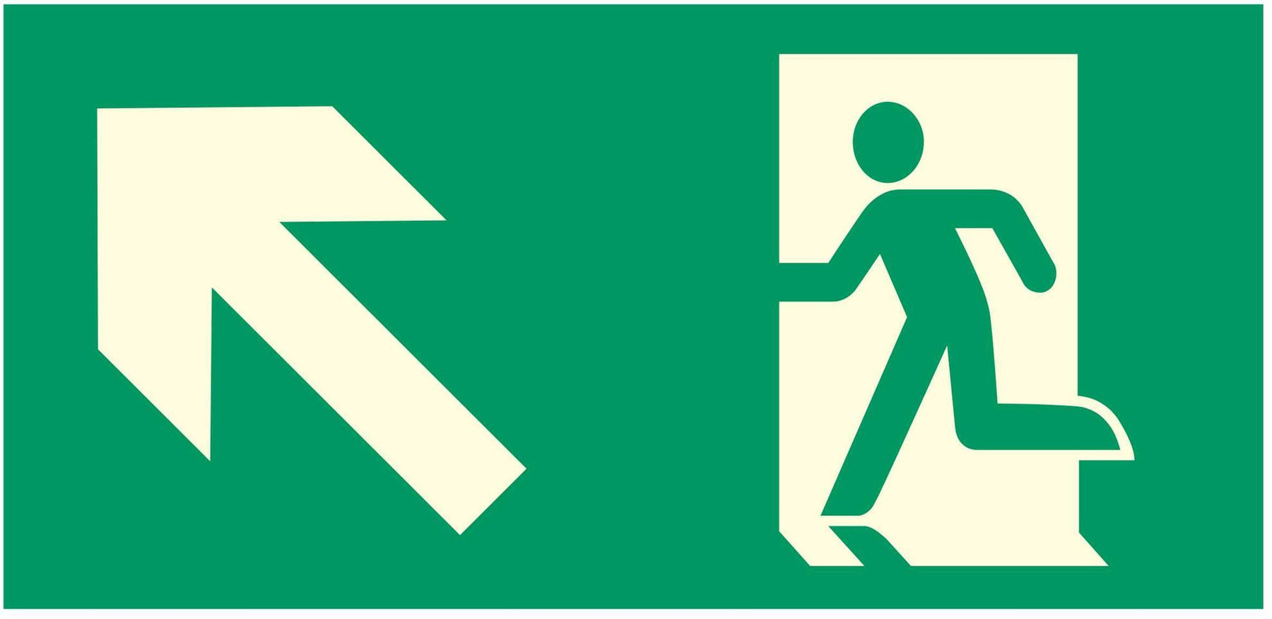 Emergency Exit  - Running Man Left - Up Left Arrow