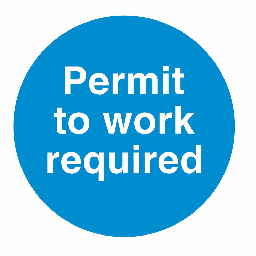 PERMIT TO WORK REQUIRED - SELF ADHESIVE STICKER