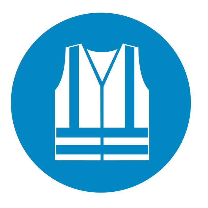 Wear high visibility clothing - Symbol sticker sheet supplied as per image shown