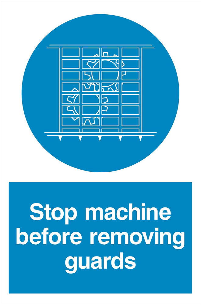 Stop machine before removing guards