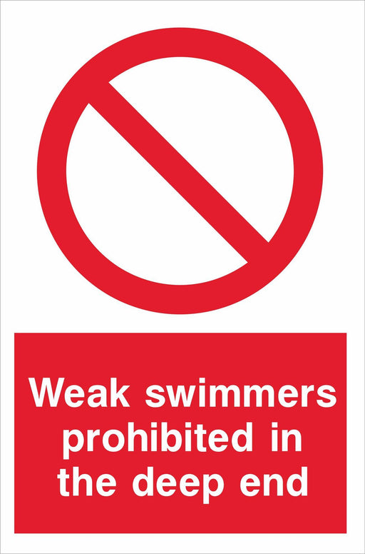 Weak swimmers prohibited in the deep end