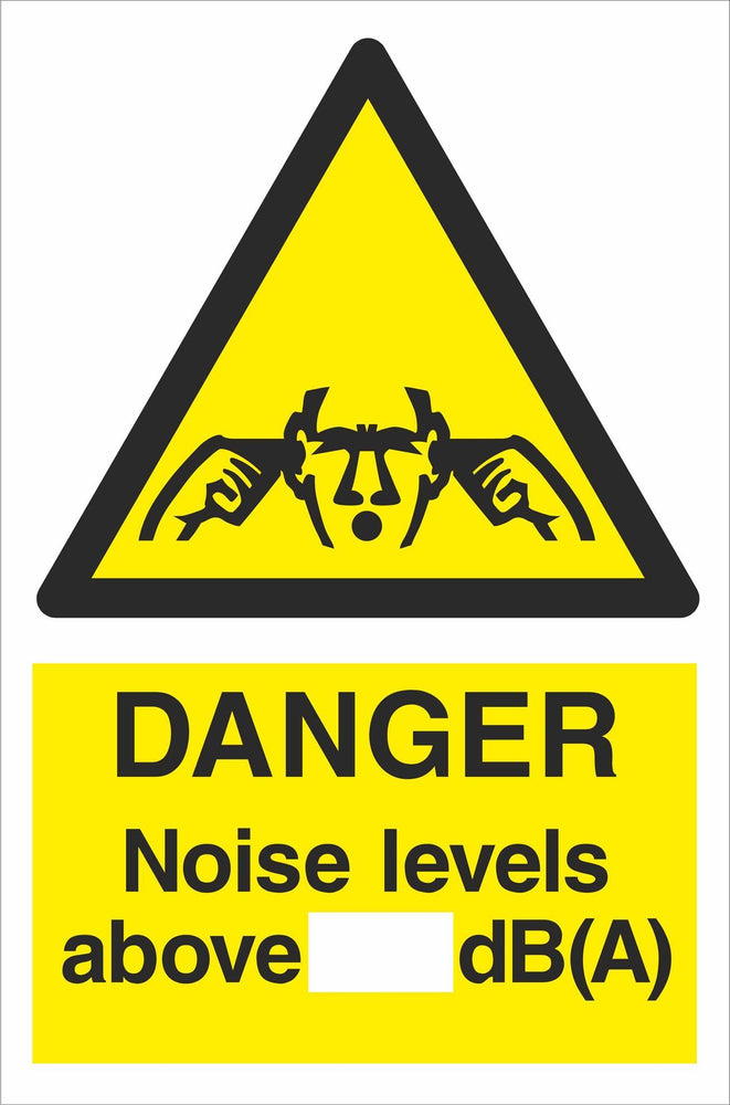 DANGER Noise levels above _ dB(A)