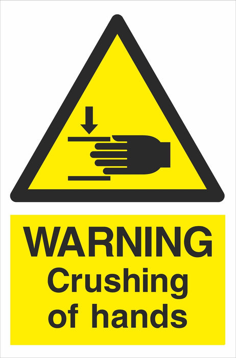 WARNING Crushing of hands