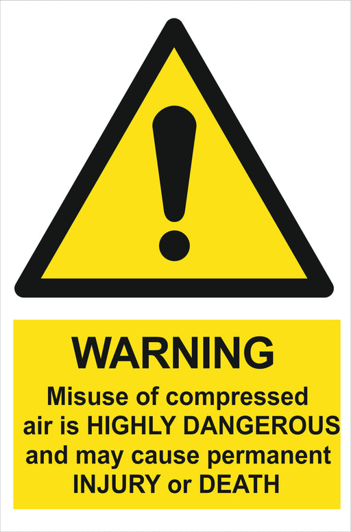 WARNING Misuse of compressed air is HIGHLY DANGEROUS